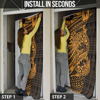 Gold Couple Dolphins Maori Polynesian Style Door Cover - Polynesian Pride