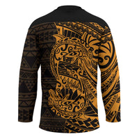 Gold Couple Dolphins Maori Polynesian Style Hockey Jersey LT9 - Polynesian Pride