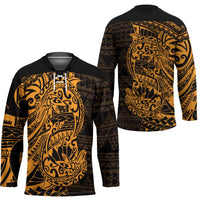 Gold Couple Dolphins Maori Polynesian Style Hockey Jersey LT9 - Polynesian Pride