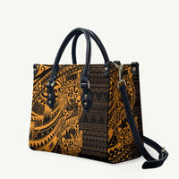 Gold Couple Dolphins Maori Polynesian Style Leather Bag LT9 Gold - Polynesian Pride