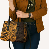 Gold Couple Dolphins Maori Polynesian Style Leather Bag LT9 - Polynesian Pride