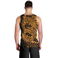 Gold Couple Dolphins Maori Polynesian Style Men Tank Top
