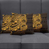 Gold Couple Dolphins Maori Polynesian Style Pillow Cover - Polynesian Pride