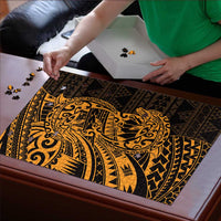 Gold Couple Dolphins Maori Polynesian Style Puzzle - Polynesian Pride