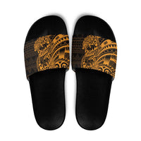 Gold Couple Dolphins Maori Polynesian Style Slide Sandals LT9 Gold - Polynesian Pride