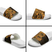 Gold Couple Dolphins Maori Polynesian Style Slide Sandals LT9 - Polynesian Pride