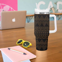 Gold Couple Dolphins Maori Polynesian Style Tumbler With Handle