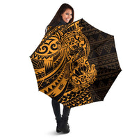 Gold Couple Dolphins Maori Polynesian Style Umbrella LT9 - Polynesian Pride