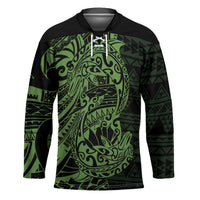 Green Couple Dolphins Maori Polynesian Style Hockey Jersey LT9 Unisex Green - Polynesian Pride