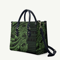 Green Couple Dolphins Maori Polynesian Style Leather Bag LT9 Green - Polynesian Pride