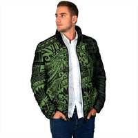 Green Couple Dolphins Maori Polynesian Style Padded Jacket - Polynesian Pride
