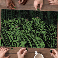 Green Couple Dolphins Maori Polynesian Style Puzzle - Polynesian Pride