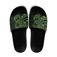 Green Couple Dolphins Maori Polynesian Style Slide Sandals LT9 Green - Polynesian Pride