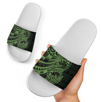 Green Couple Dolphins Maori Polynesian Style Slide Sandals LT9 - Polynesian Pride