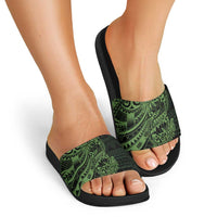Green Couple Dolphins Maori Polynesian Style Slide Sandals LT9 - Polynesian Pride
