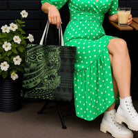 Green Couple Dolphins Maori Polynesian Style Tote Bag - Polynesian Pride