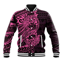 Pink Couple Dolphins Maori Polynesian Style Baseball Jacket LT9 Unisex Pink - Polynesian Pride