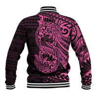 Pink Couple Dolphins Maori Polynesian Style Baseball Jacket LT9 - Polynesian Pride