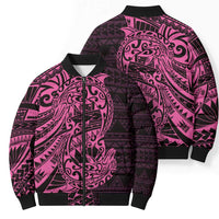 Pink Couple Dolphins Maori Polynesian Style Bomber Puffer Jacket - Polynesian Pride
