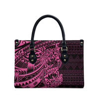 Pink Couple Dolphins Maori Polynesian Style Leather Bag LT9 - Polynesian Pride