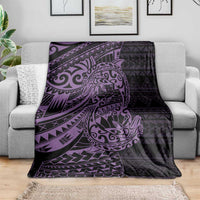 Purple Couple Dolphins Maori Polynesian Style Blanket