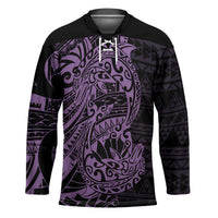Purple Couple Dolphins Maori Polynesian Style Hockey Jersey LT9 Unisex Purple - Polynesian Pride