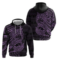 Purple Couple Dolphins Maori Polynesian Style Hoodie