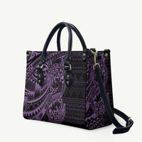 Purple Couple Dolphins Maori Polynesian Style Leather Bag LT9 Purple - Polynesian Pride