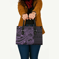 Purple Couple Dolphins Maori Polynesian Style Leather Bag LT9 - Polynesian Pride