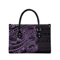 Purple Couple Dolphins Maori Polynesian Style Leather Bag LT9 - Polynesian Pride