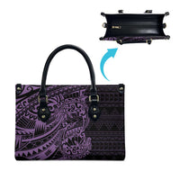 Purple Couple Dolphins Maori Polynesian Style Leather Bag LT9 - Polynesian Pride