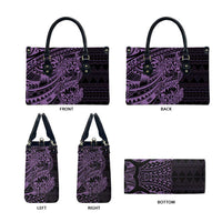 Purple Couple Dolphins Maori Polynesian Style Leather Bag LT9 - Polynesian Pride
