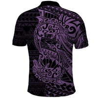 Purple Couple Dolphins Maori Polynesian Style Polo Shirt