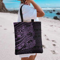 Purple Couple Dolphins Maori Polynesian Style Tote Bag - Polynesian Pride