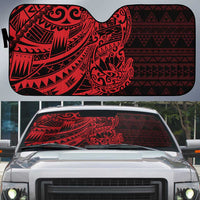 Red Couple Dolphins Maori Polynesian Style Auto Sun Shade - Polynesian Pride