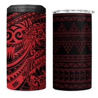 Red Couple Dolphins Maori Polynesian Style 4 in 1 Can Cooler Tumbler