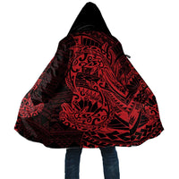 Red Couple Dolphins Maori Polynesian Style Cloak - Polynesian Pride
