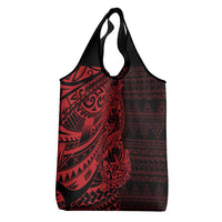 Red Couple Dolphins Maori Polynesian Style Grocery Bag