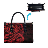 Red Couple Dolphins Maori Polynesian Style Leather Bag LT9 - Polynesian Pride