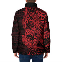 Red Couple Dolphins Maori Polynesian Style Padded Jacket - Polynesian Pride
