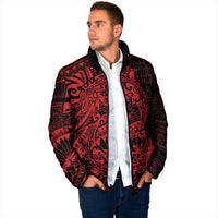 Red Couple Dolphins Maori Polynesian Style Padded Jacket - Polynesian Pride