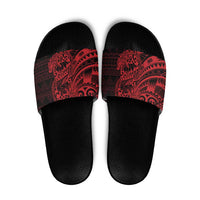 Red Couple Dolphins Maori Polynesian Style Slide Sandals - Polynesian Pride