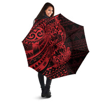 Red Couple Dolphins Maori Polynesian Style Umbrella - Polynesian Pride
