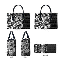 White Couple Dolphins Maori Polynesian Style Leather Bag LT9 - Polynesian Pride