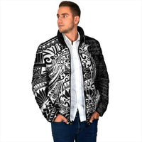 White Couple Dolphins Maori Polynesian Style Padded Jacket - Polynesian Pride