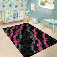 Guam Bougainvillea Lei Area Rug Chamorro Tribal Pattern