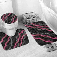 Guam Bougainvillea Lei Bathroom Set Chamorro Tribal Pattern LT9 Mat Set Only (3 pcs) One Size Black - Polynesian Pride