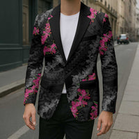 Guam Bougainvillea Lei Blazer Chamorro Tribal Pattern - Polynesian Pride