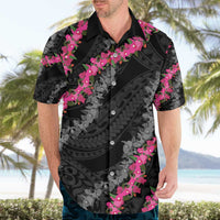 Guam Bougainvillea Lei Hawaiian Shirt Chamorro Tribal Pattern