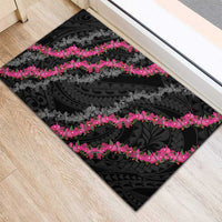 Guam Bougainvillea Lei Rubber Doormat Chamorro Tribal Pattern